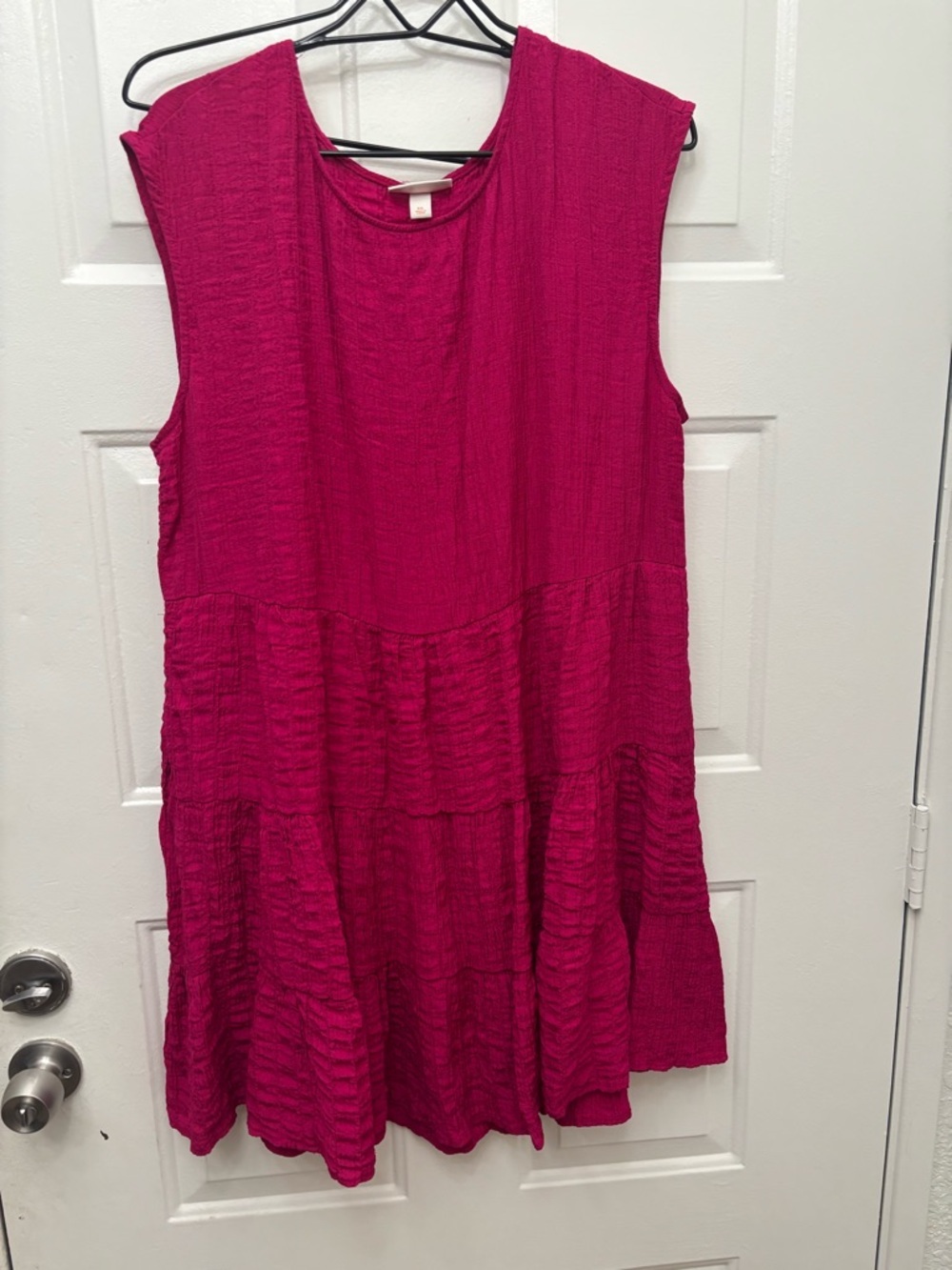 Knox Rose Hot Pink Textured Sleeveless Dress